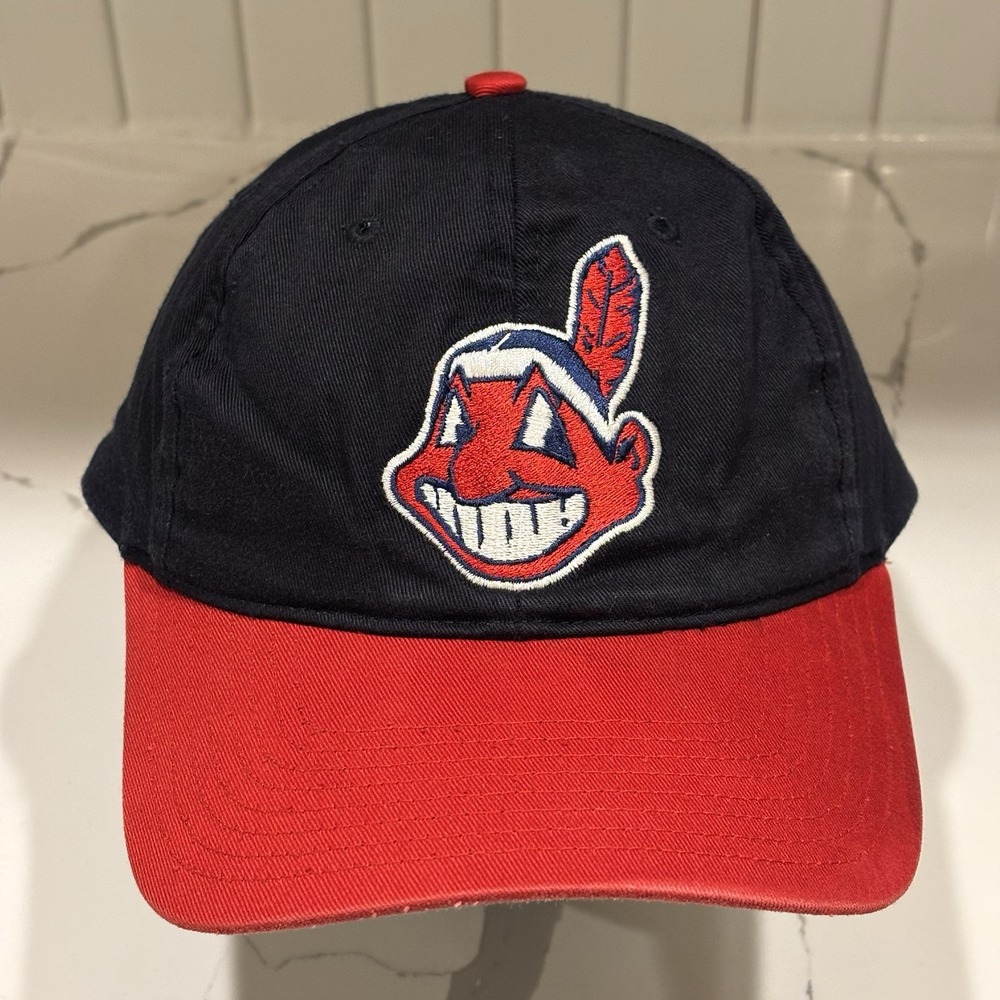 Vintage Cleveland Indians SnapBack Hat Blue Red Chief Wahoo MLB Twins Enterprise